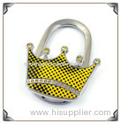personalized ring shaped engraved handbag hook
