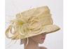 High Crown 8cm Small Brim Womens Church Hats With Feather Fascinators For Ladies