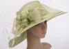 Green 12cm Large Brim Ladies Tea Party Hats / Sinamay Hat With Three Layers