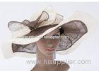 14cm Soft Brim Ladies Tea Party Hats With Two Layers Bowknot For Church