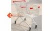 Stackable 125L Push Supermarket Shopping Cart / Trolleys With 4&quot; PVC Castors
