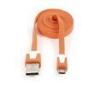 Orange Micro USB Charging Data Cable , High Speed Data Transfer Cable