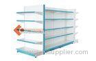 Blue Wire Metal Double Gondola Shelving Retail Display Shelves