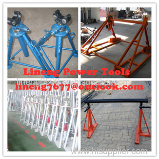 Tripod cable drum trestles made of steel