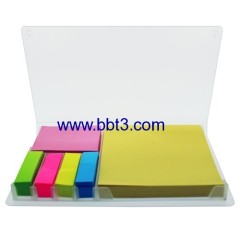 Promotional transparent plastic sticky notes box