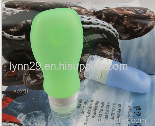 squeezable 2OZ silicone travel bottle , silicone tube for travel cosmetic bottle shampoo bottle