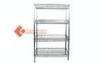 4 Tier Wine Metal Wire Steel Shelving With Chrome Plated / Powder Coating