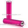 Portable Iphone 4 4S 5 5S 5C LED Universal Li-ion Power Bank 2600mAh , Pink Cylinder Shape