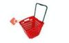 Rolling Handle Retail Market Plastic Shopping Baskets 40L With Wheels