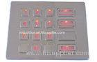 16 Flat Keys Vending Machine Keypad Panel Mount , Backlight Keypad