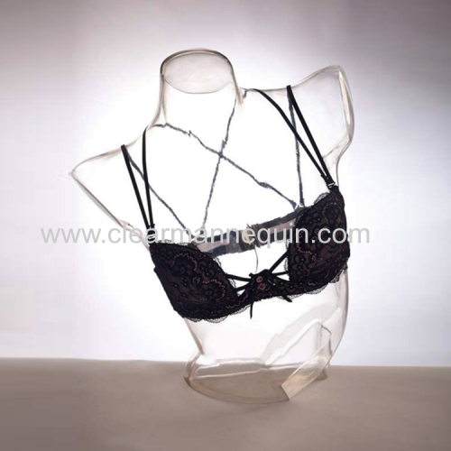 Clear transparent female torso mannequins