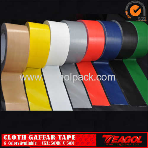 50mmx50M Cloth Gaffar Tape 70mesh Brown /Dark Blue/Green/Yellow