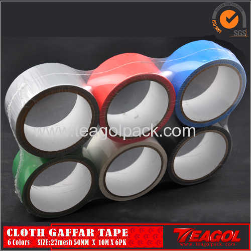 27mesh Cloth Cotton Tape 6Colors Size: 50mm x 10m x 6PK