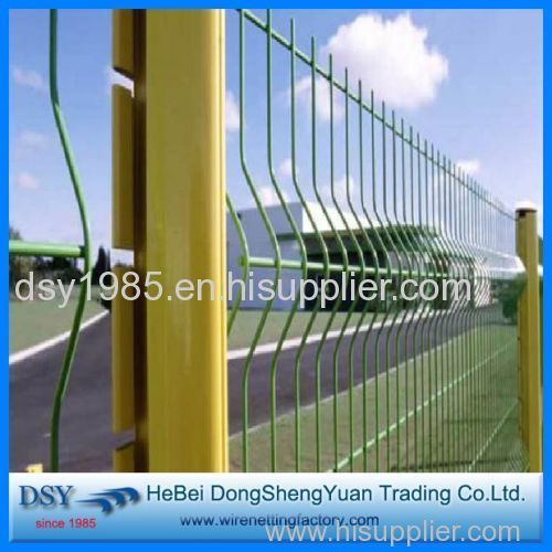 3 curve green pvc electro galvanized welded fence panel