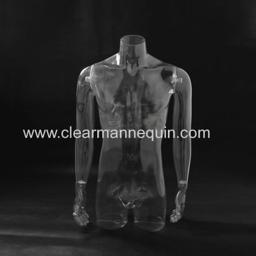 With arms male transparent PC torsos mannequins