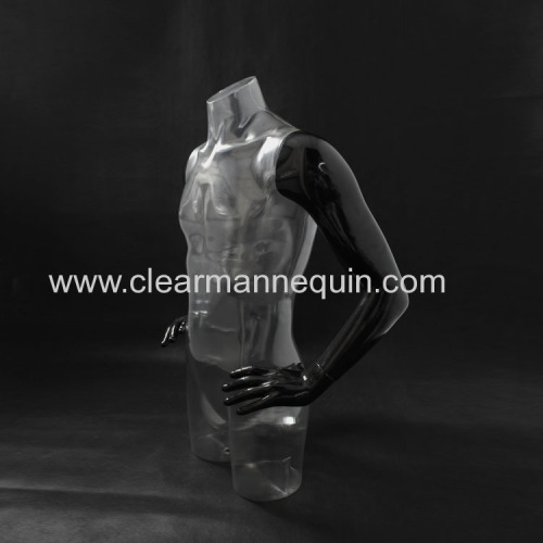 Black arms transparent torsos mannequins