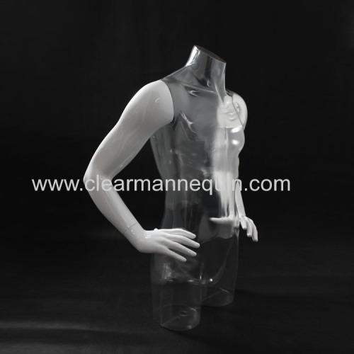 White arms male transparent torso PC mannequin