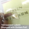 Custom Transparent Labels Embossed with Golden or Silver Foil,Gloden Stamped Clear Stickers,Gold Embossed Clear Labels