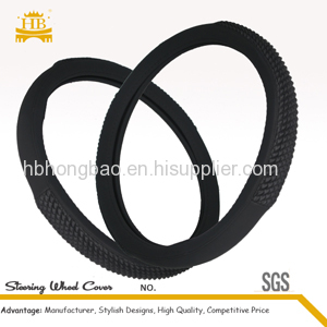 2014 new design PU leather black steering cover steering wrap