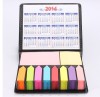 Promotional leather cover sticky notes box with calendar 2014