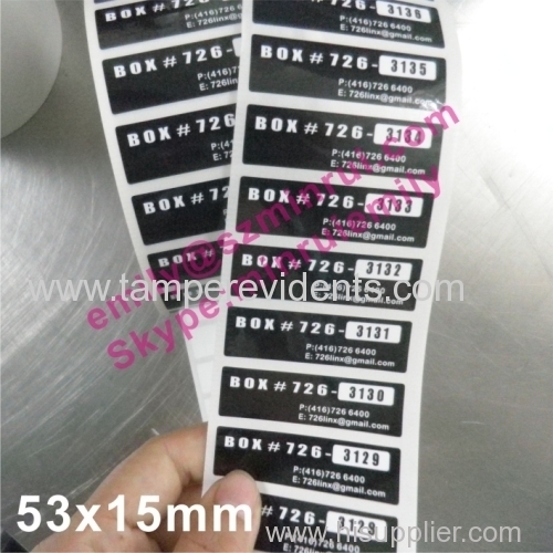 Custom PET Vinyl Stickers with Serials Numbers,Black PET Vinyl Labels with Sequence Numbers,Vinyl Pacakge Labels