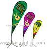 Green Outdoor Event Flying Banners With Cross Feet , Decorative Flags
