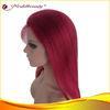 Red Straight Wave Human Hair Wigs For Women 22 Inch With No Tangle