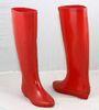 Red Solid Color Rain Boots