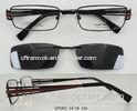 Stainless Steel Eyeglass Frames With Clip On Sunglasses , Polarized Lens