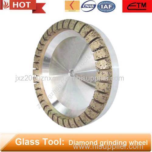 Full segmented diamond cup grinding wheel for glass edging and bevelling