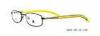 Unisex Metal Optical Frames For Women , Black And Yellow Color Rectangular