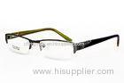 OEM Rectangle Eyeglasses Frames For Women , Half Rim Black And Green Color Custom
