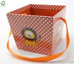 paper storage box for kids with ribbon