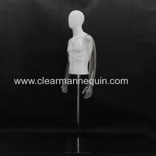 White and transparent male mix series torsos mannequin