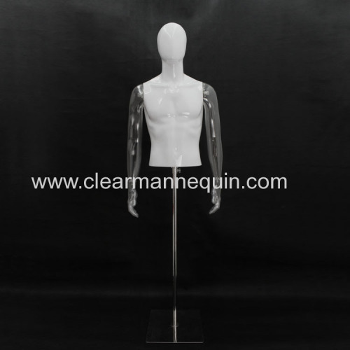 White and transparent male mix series torsos mannequin