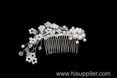 Crystal bead flower Crystal Bridal Jewelry hair comb with competetive price B10033