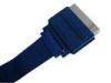 Hot Plug Enabled Flat Scart Cable Blue 100ft With ROHS , CE