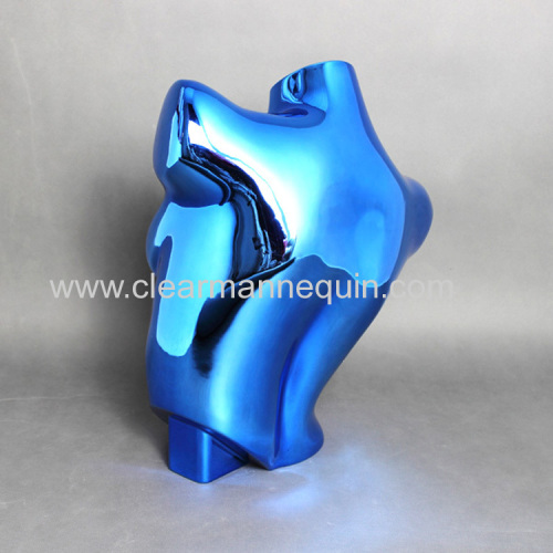 Blue plating Plastic female torsos mannequins