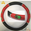 Green red and black color steering wheel cover, PVC material, normal size