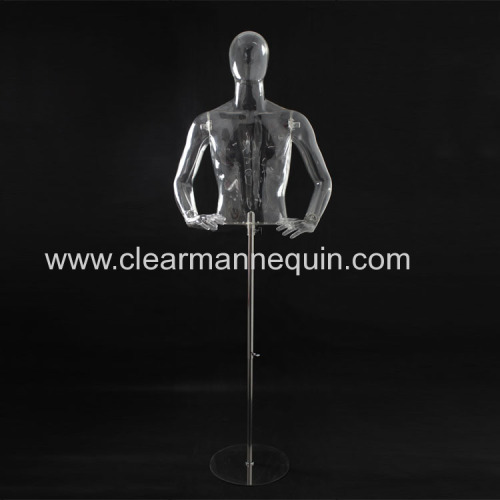 Fashion man transparent torso adjusted mannequins