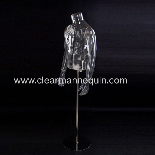 Man fashion models transparent PC mannequins torsos