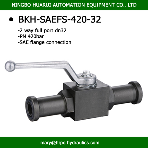 high pressure 2 way full port carbon steel ball valve flanged 1 1/4'' SAE connection 6000psi 420bar substitute of hydac