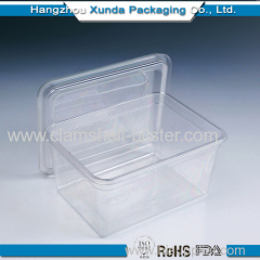 Transparent plastic food container