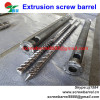 Extruder machine barrel with barrier screw