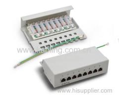 8 Ports Shielded Patch Panel for Cat5E Cat6 Cat6A