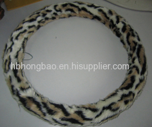 Leopard fur steering wheel cover