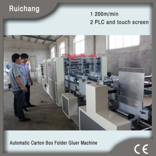 crash bottom lock automatic corrugated box folder gluer machine