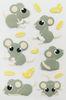 colored fun 3d animal stickers For boys , Fancy cartoon mouse sticker grey