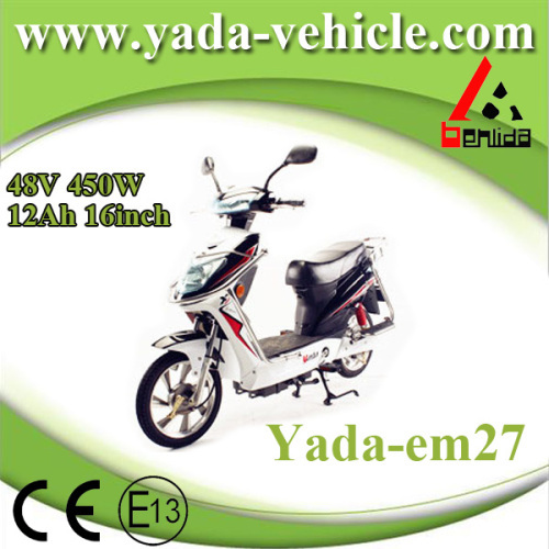 48v 450w 12ah 16inch disc brake sport style electric scooter motorcycle (yada em27)