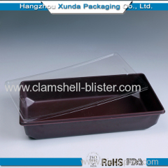 Rectangular disposable plastic food containers